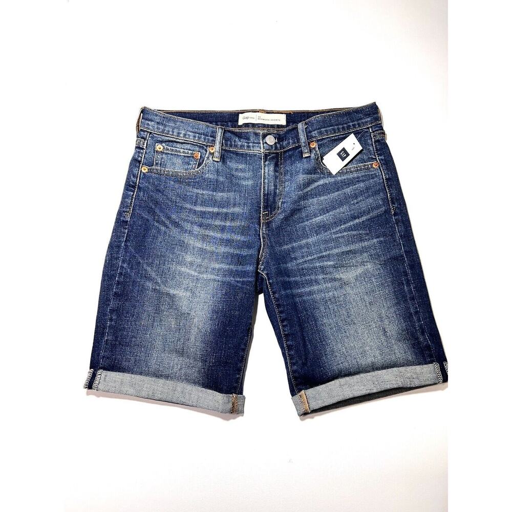 Gap 1969 Shorts Women 29 Stretchy Denim DIY Cut Off Baby Boot Cuffed Hem